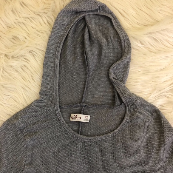 🍁SOLD🍁Hollister Hooded Sweater in Light Grey - Picture 2 of 5